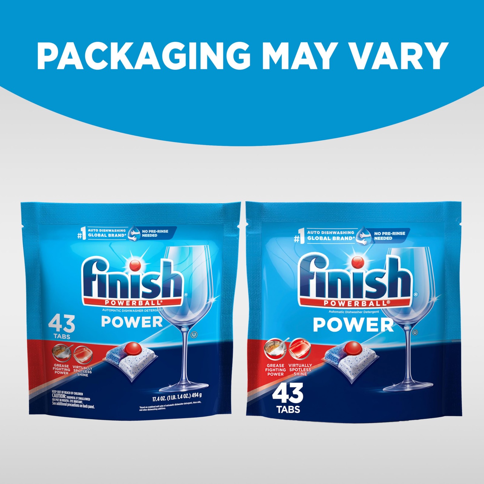 Finish Power Dishwasher Pods, No Pre-Rinse Dishwasher Detergent Soap for Deep