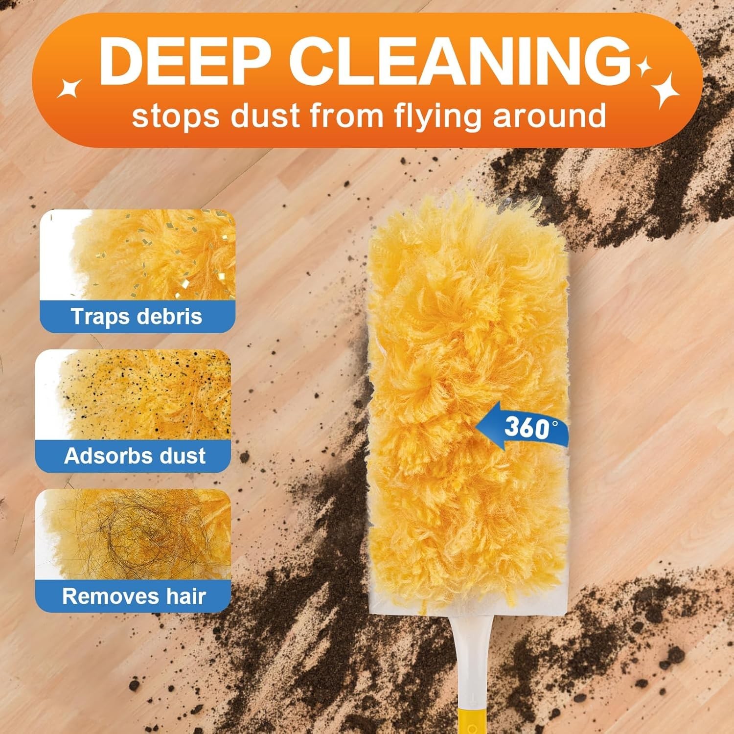 Heavy Duty Duster Refills, Unscented Disposable Dusters Kit for Cleaning Dust…