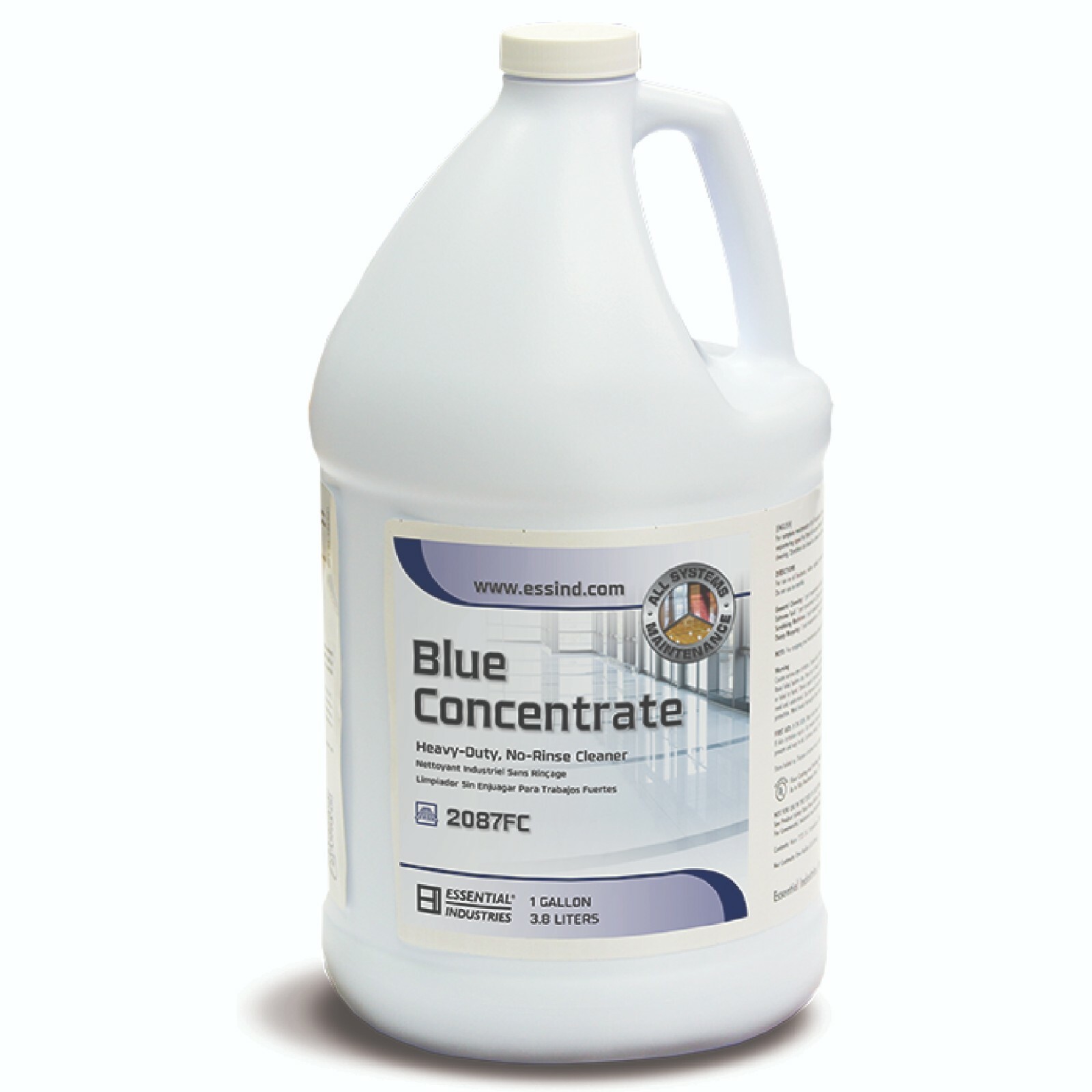 Essential – Blue Concentrate – Heavy-Duty No-Rinse Cleaner (Case of 4 Gallons)