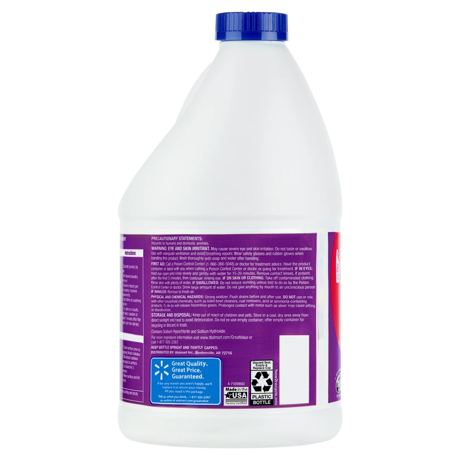 (3 pack) Great Value Low Splash Bleach, Lavender Scent, 81 fl oz