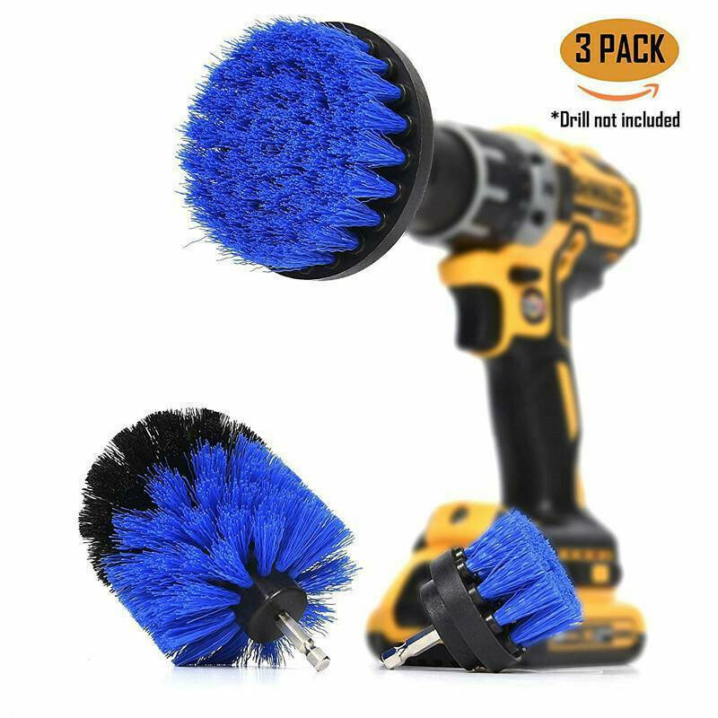 3pc Set Cleaning Drill Brush Kit Carpet Tile Power Scrubber Cleaner Attachment