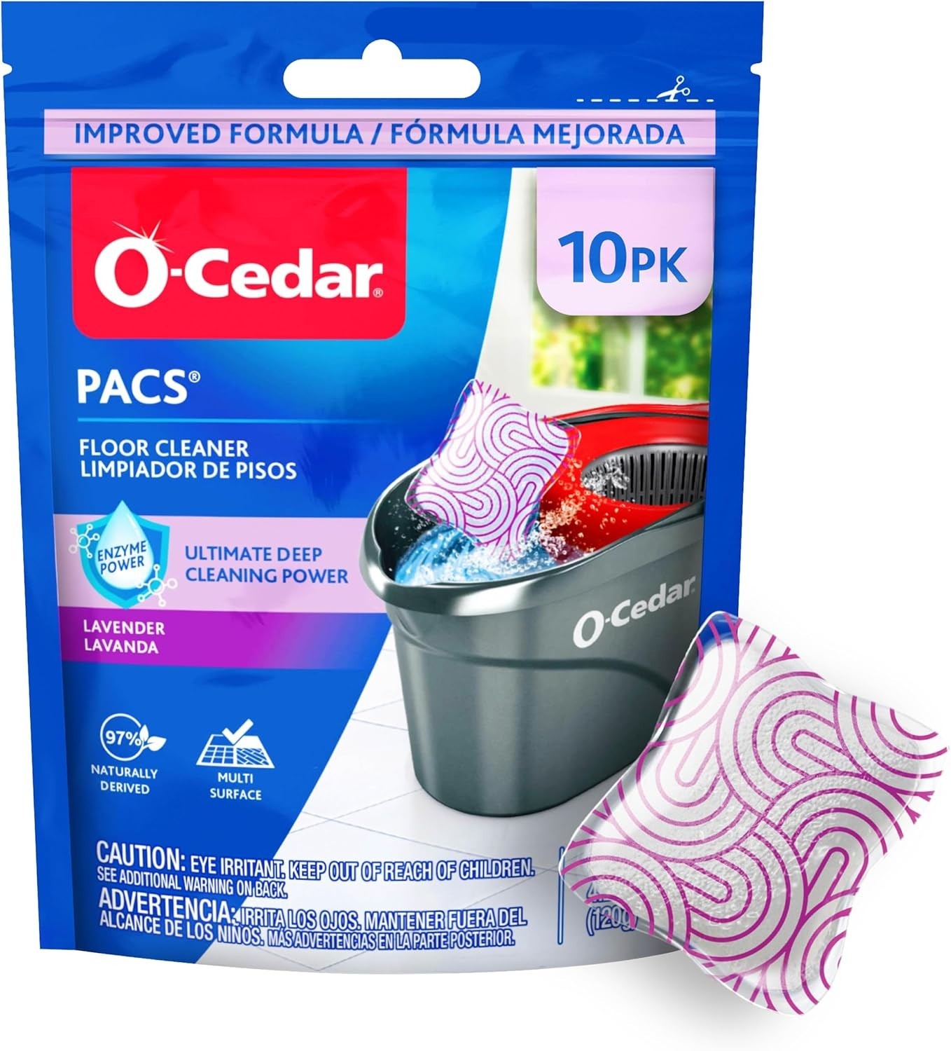 Hard Floor Cleaner, Lavender Scent 10 Count (1-Pack) | Made with Na