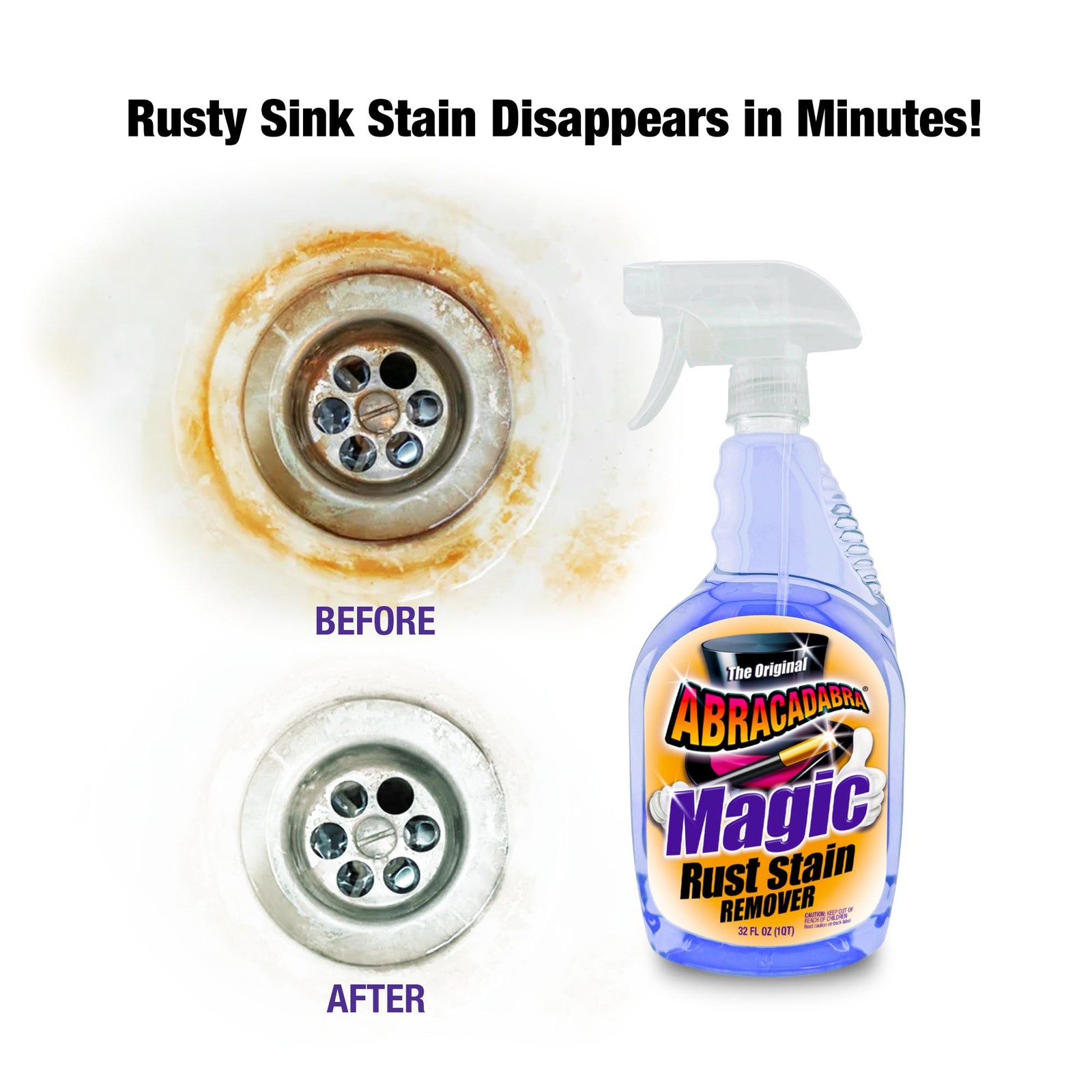 Abracadabra® Magic Rust Remover 32oz – Premium Rust Stain Remover for Concret…