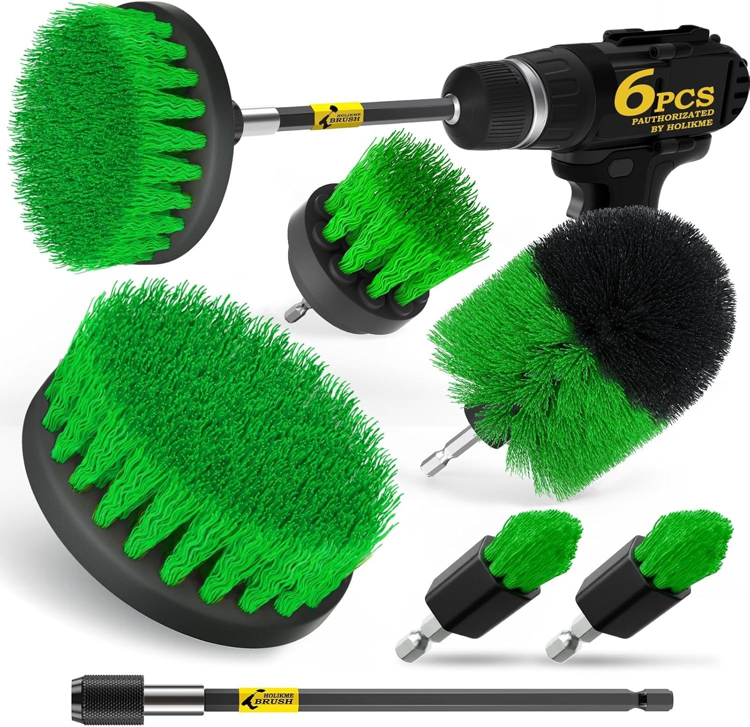 6Pack Drill Brush Power Scrubber Cleaning Brush Extended Long Attachment Set All