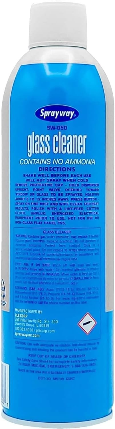 Sprayway Glass Cleaner with Foaming Spray for a Streak-Free Shine Pack of 12