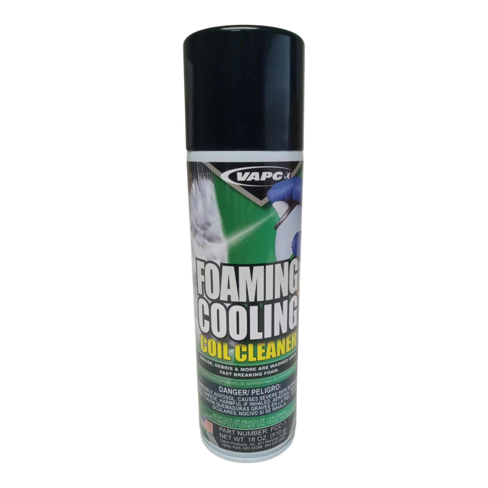 Vapco FCC-1 No Rinse Foaming Evaporator Cooling Coil Cleaner 18 oz Aerosol Can
