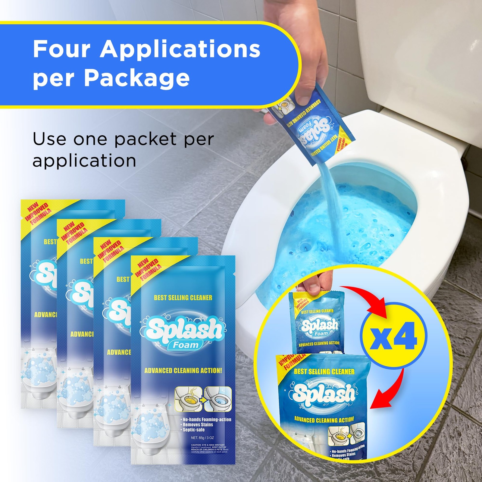 Toilet Cleaner – Self Activating Cleaning Powder for Toilet Bowl Cleaning