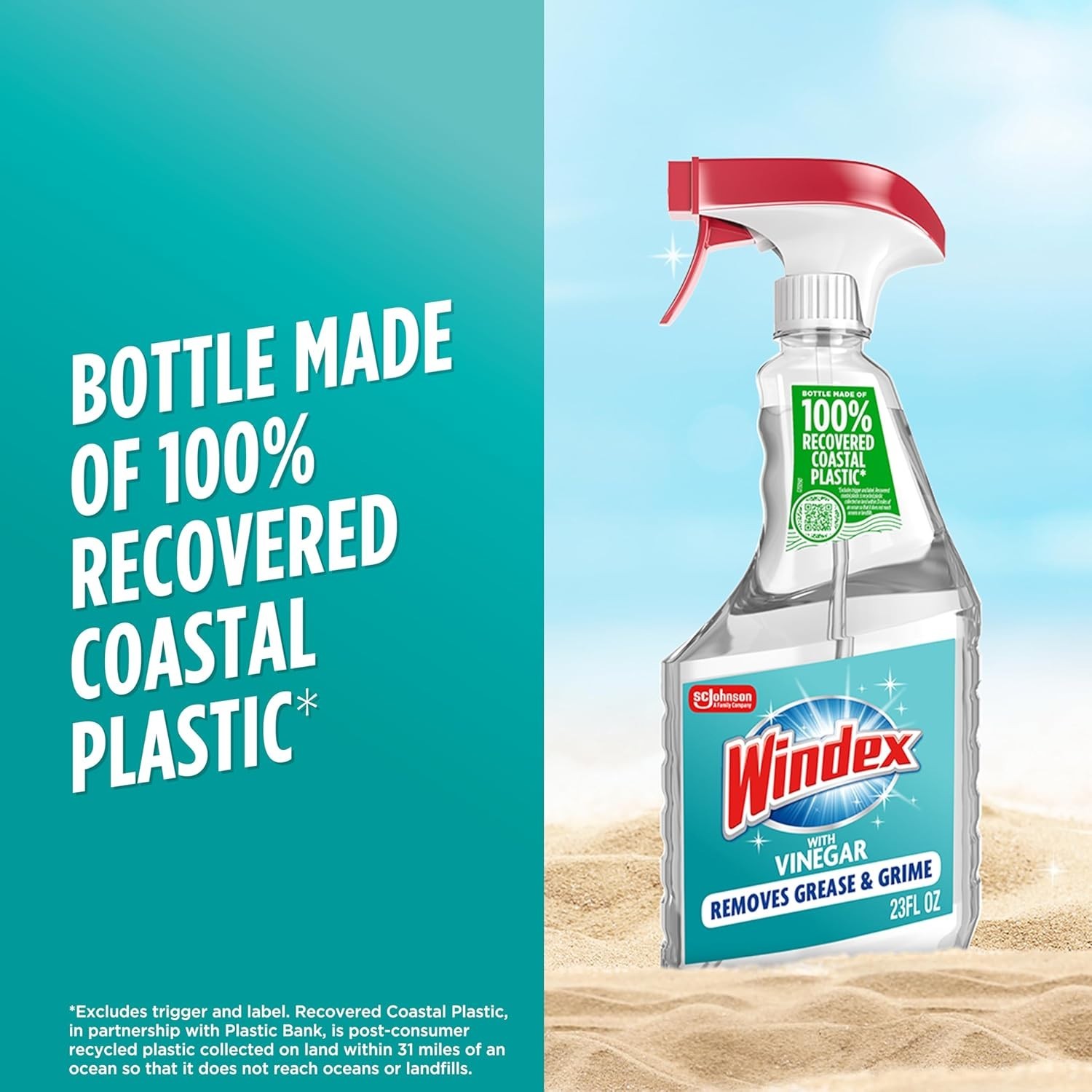 Windex with Vinegar Glass Cleaner Spray Bottle, 23 fl oz.