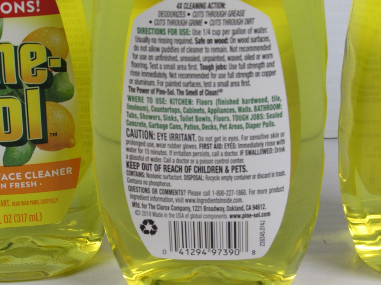 Pine-Sol Multi-Surface Cleaner Lemon Fresh Concentrate, Makes 5 Gal, Lot of 3