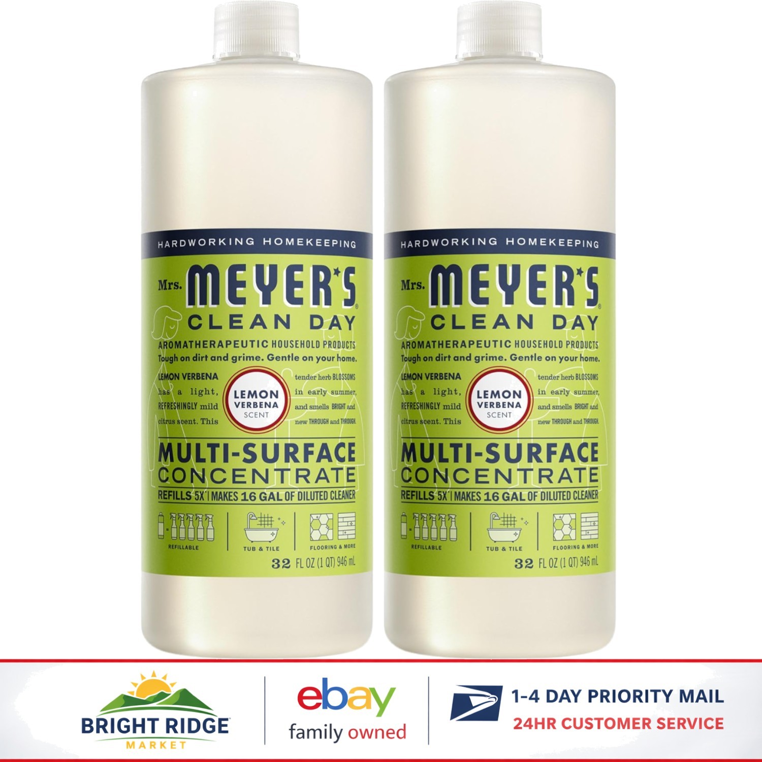 Lemon Verbena Multi-Surface Cleaner, Biodegradable Concentrate, 64 Fl Oz Total