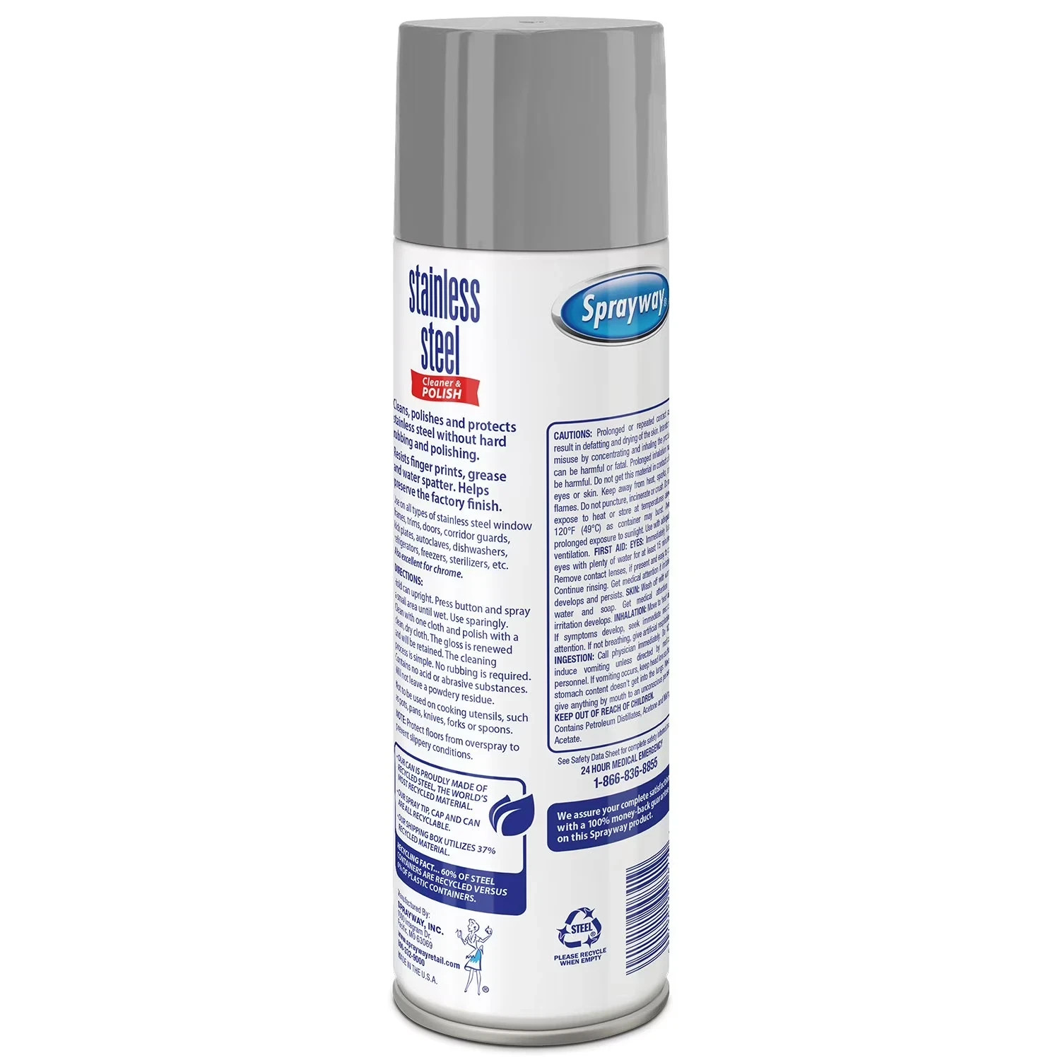 Sprayway Stainless Steel Cleaner and Polisher (15 oz, 6 pack.), SEALED PACK
