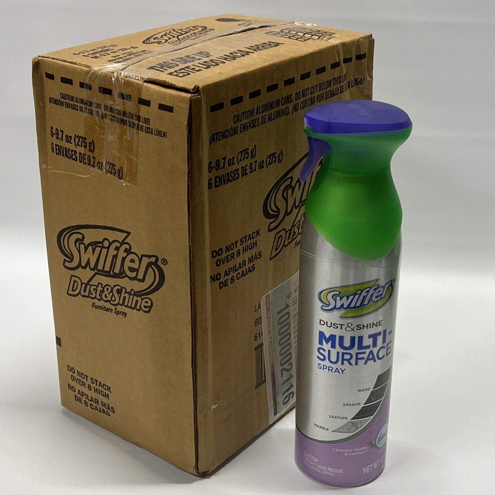 Case Of 6! DISCONTINUED Swiffer Dust Shine MULTI SURFACE Spray Lavender Vanilla