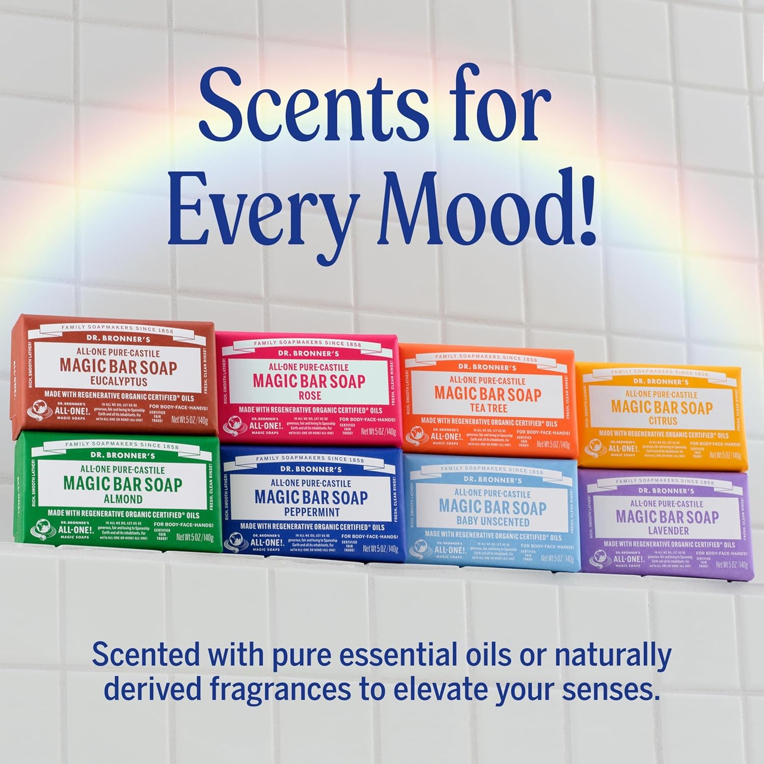 Dr. Bronner’s Pure-Castile Magic Bar Soap (Baby Unscented, 5 Ounce, 12-Pack) –