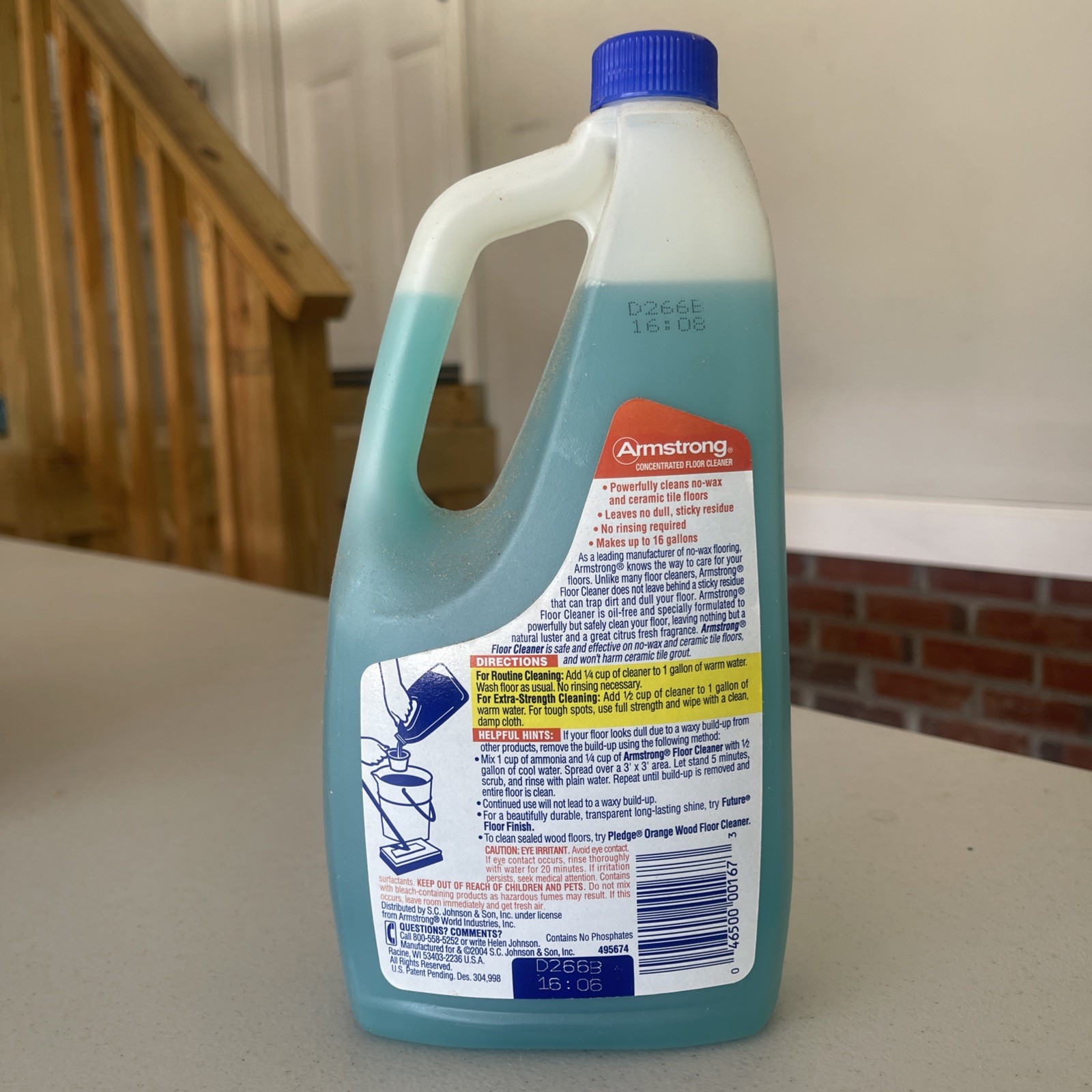 Floor Cleaner No Sticky Residue Vtg ARMSTRONG Concentrated SC Johnson 2004