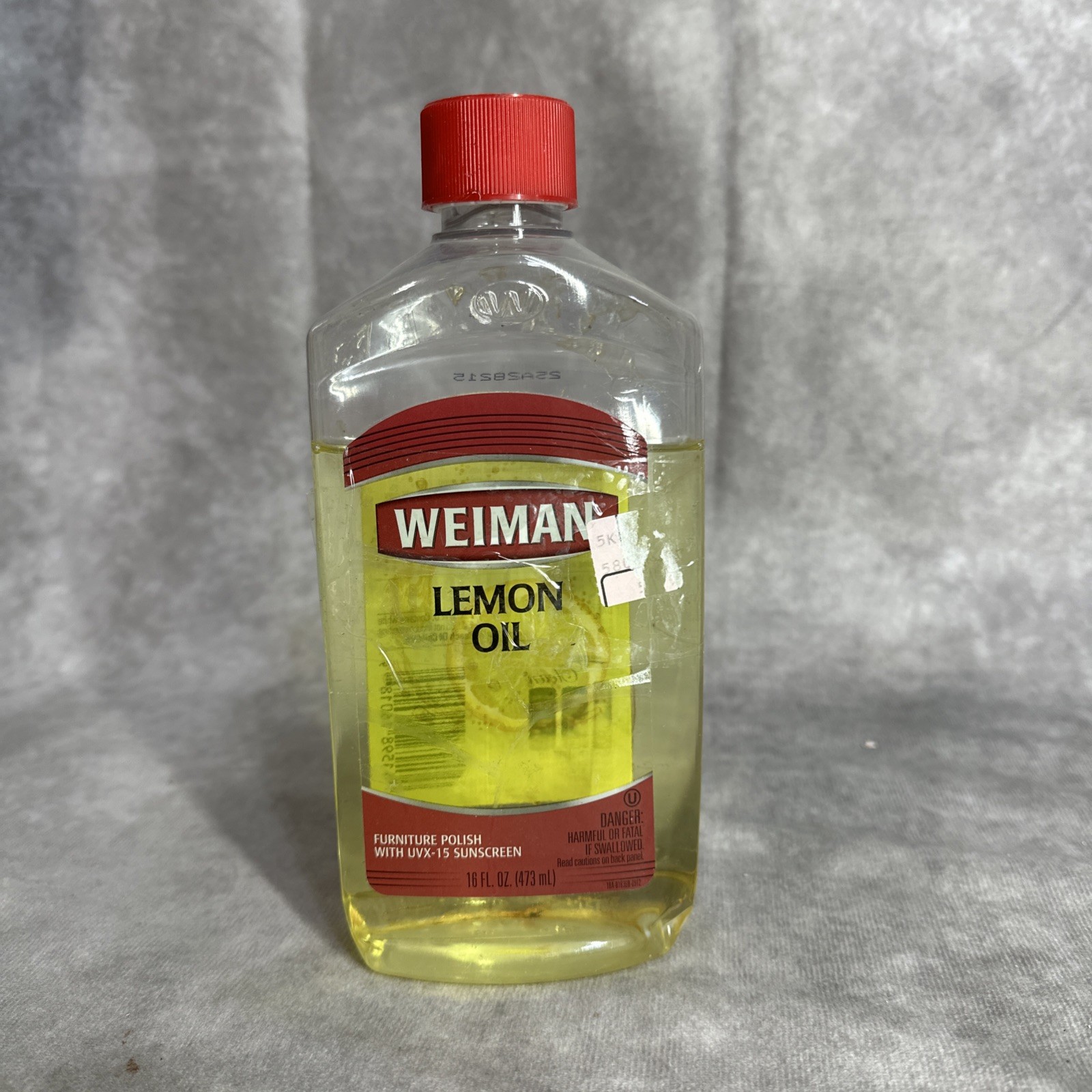 Weiman Lemon Oil Furniture Wood Polish with UVX-15 Sunscreen 16 Oz Used 85% Full