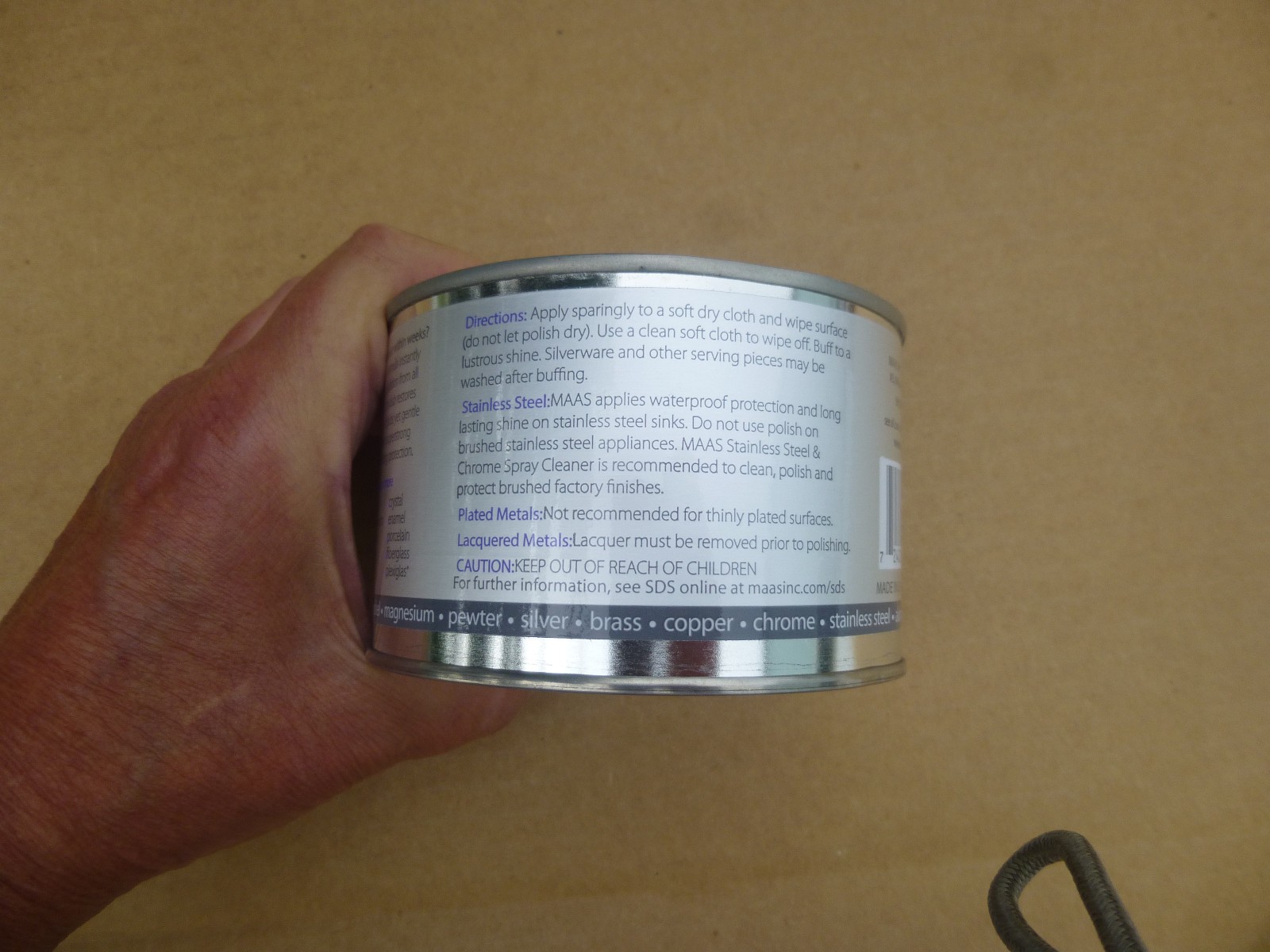 MAAS Metal Polish, Universal Metal Cleaner for All Metals, Clean 1.1Lb Can