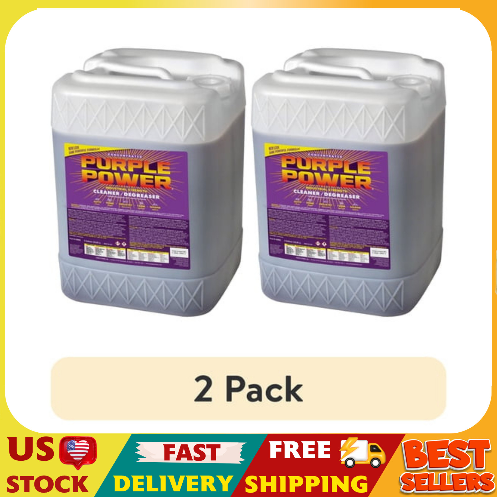 (2 Pack) Purple Power Industrial Strength Cleaner Degreaser 5 Gallon