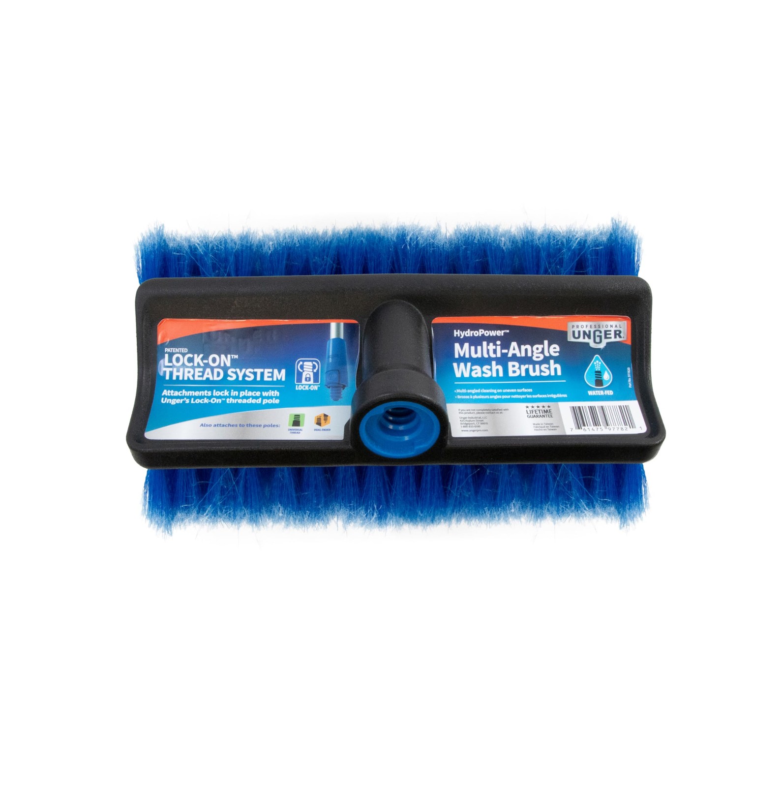 10 Inch Solar Panel Brush Cleaner Head Soft Blue Bristle Scrub Brush with Rubber
