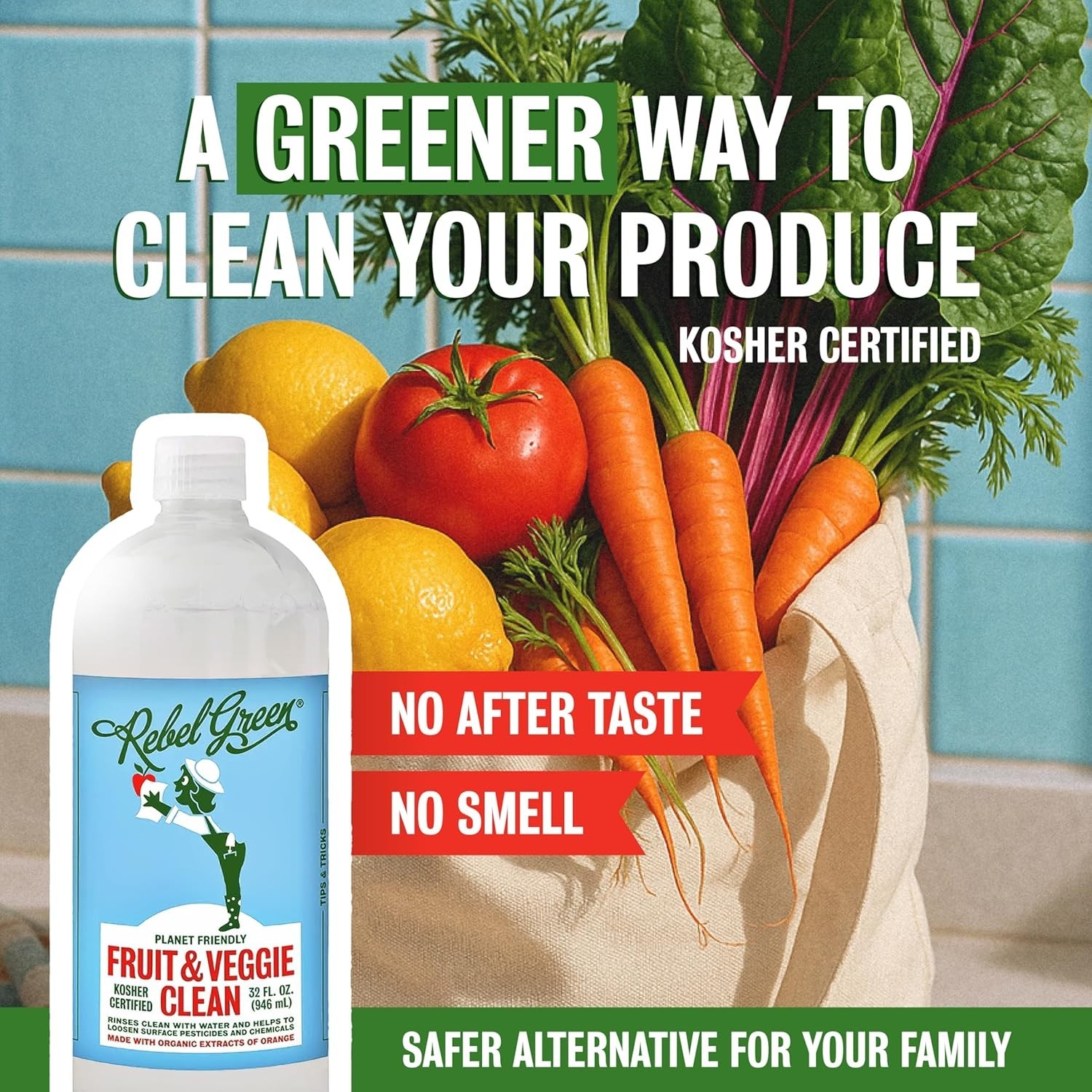 Fruit & Veggie Clean: Eco-Friendly Citrus Wash – 128 Fl Oz No Aftertaste Formula