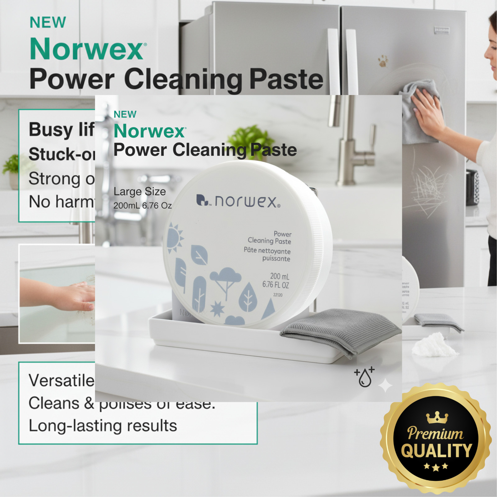 NEW Norwex Power Cleaning Paste Large Size 200mL 6.76 Oz