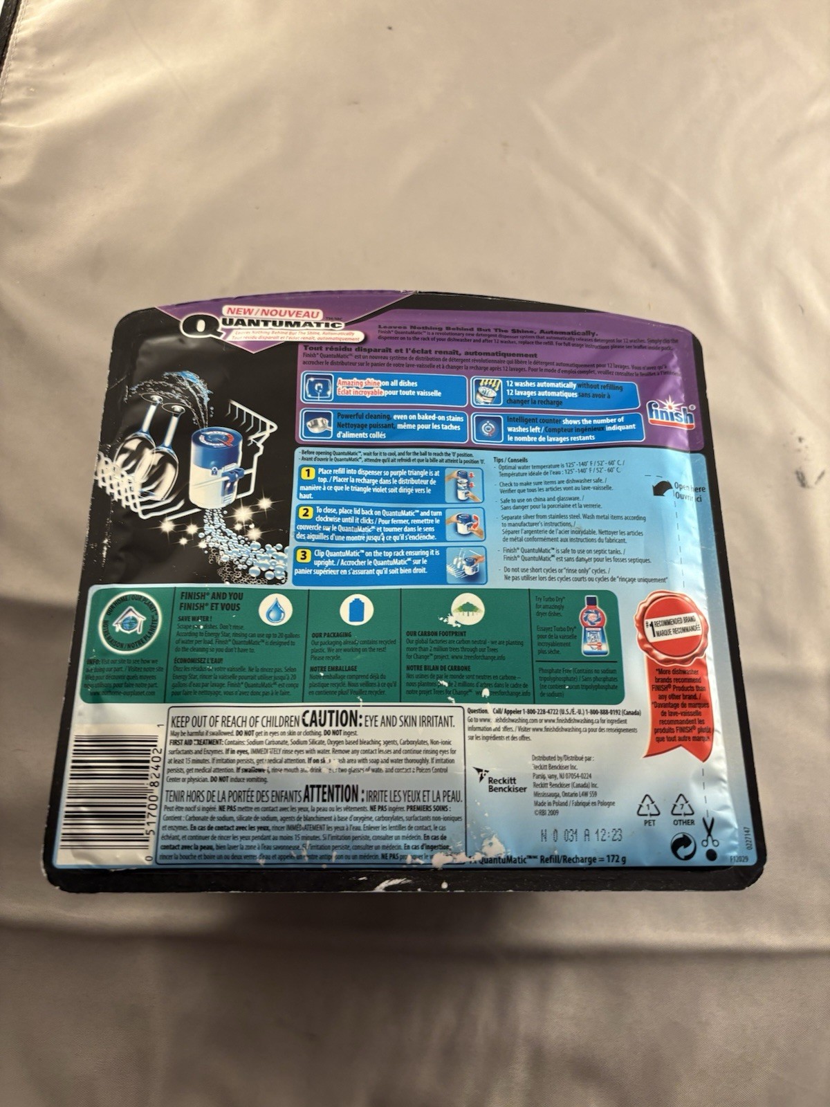 Finish Quantumatic Powerball Detergent Dispenser and 1 Refill New Sealed