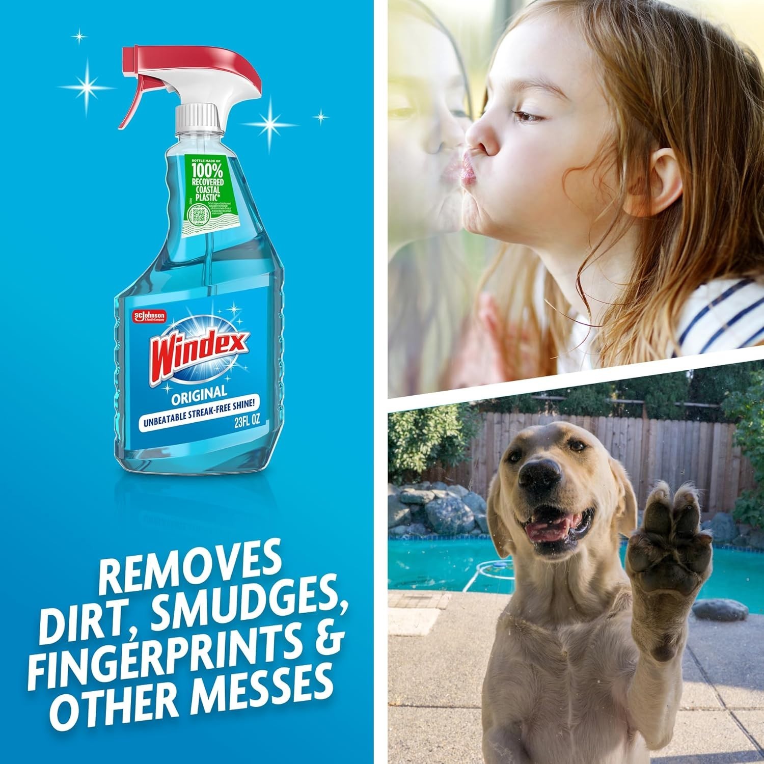 Eco-Friendly Windex Glass Cleaner, 23 Fl Oz Spray, Scent & Protection