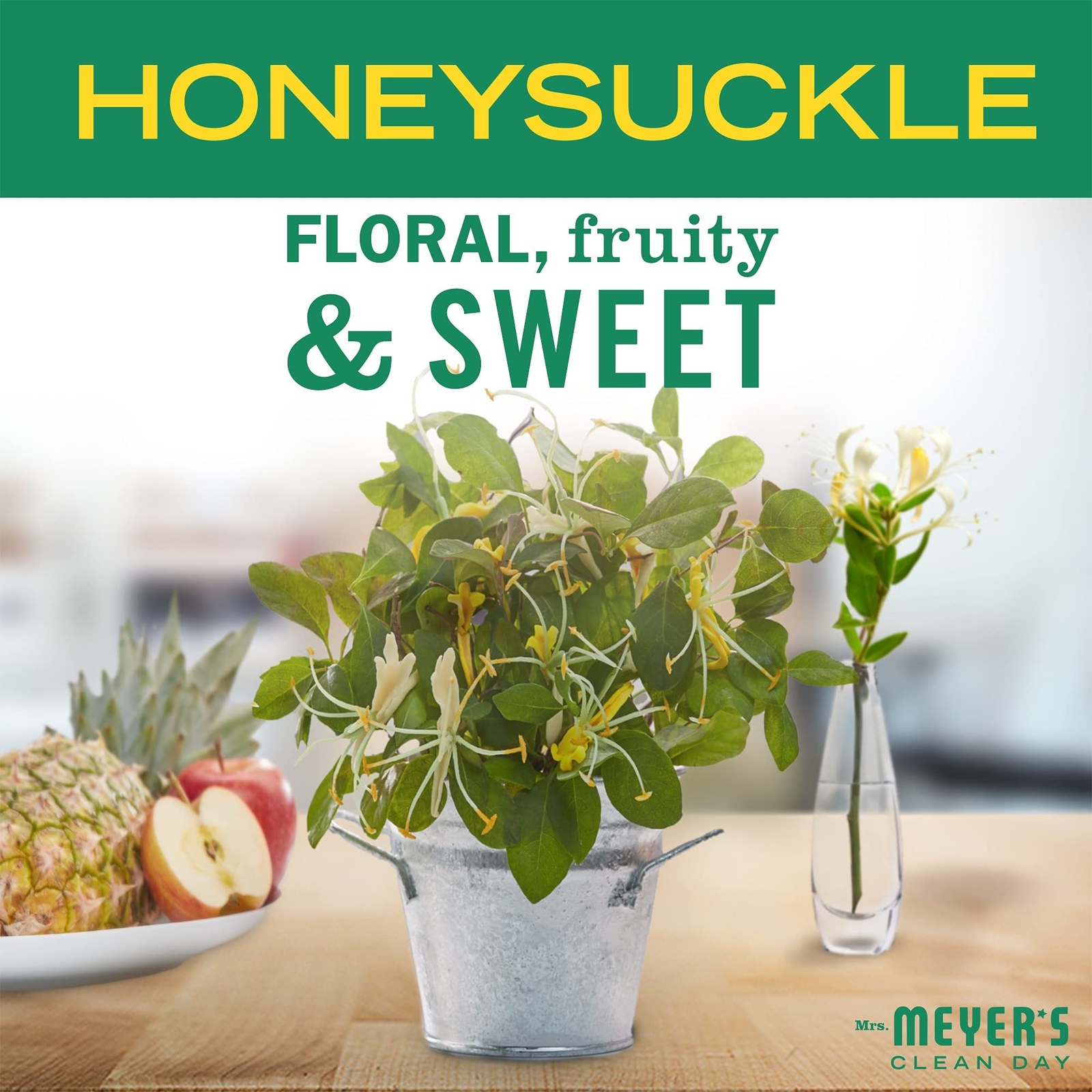 Mrs. Meyer’s All-Purpose Cleaner Spray, Honeysuckle, 16 fl. oz – Pack of 3