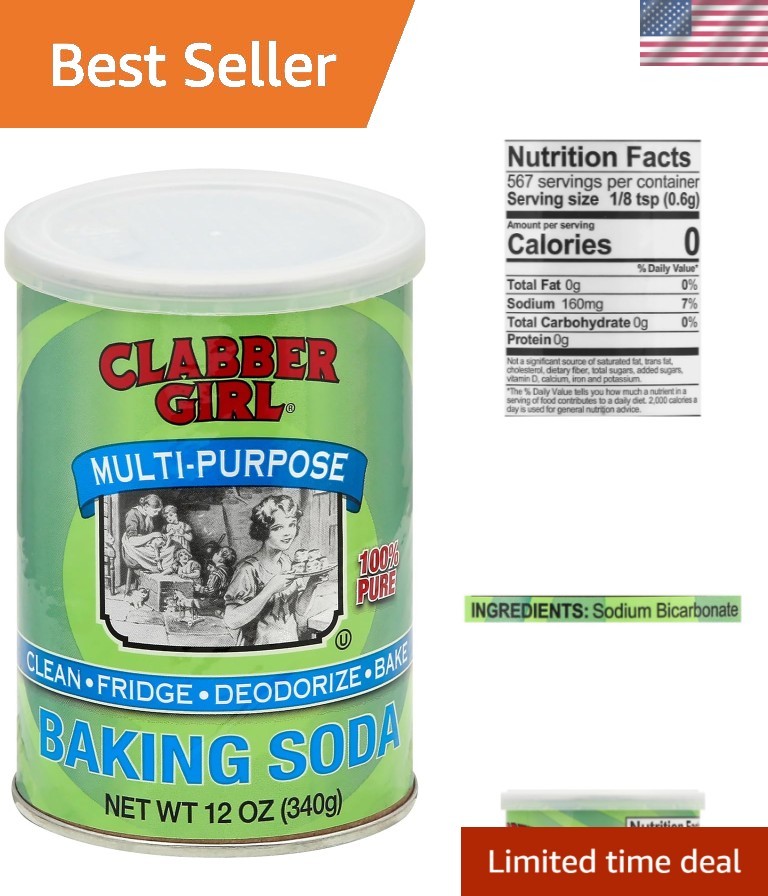 12 Oz Food-Grade Baking Soda for Cooking, Cleaning & Deodorizing – & Safe