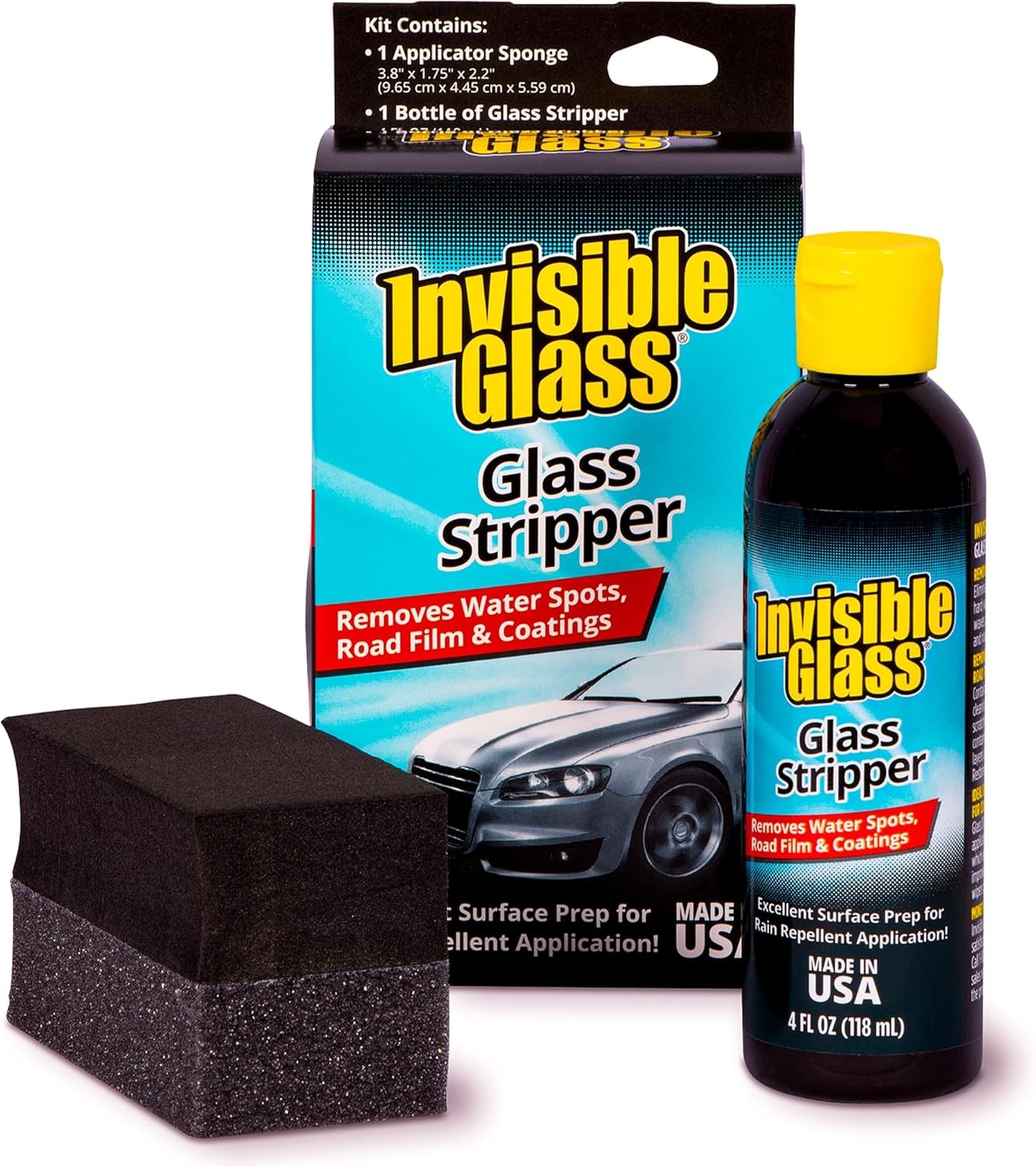 91411 Glass Stripper Water Spot Remover Kit – Cerium Oxide Based Auto Glass