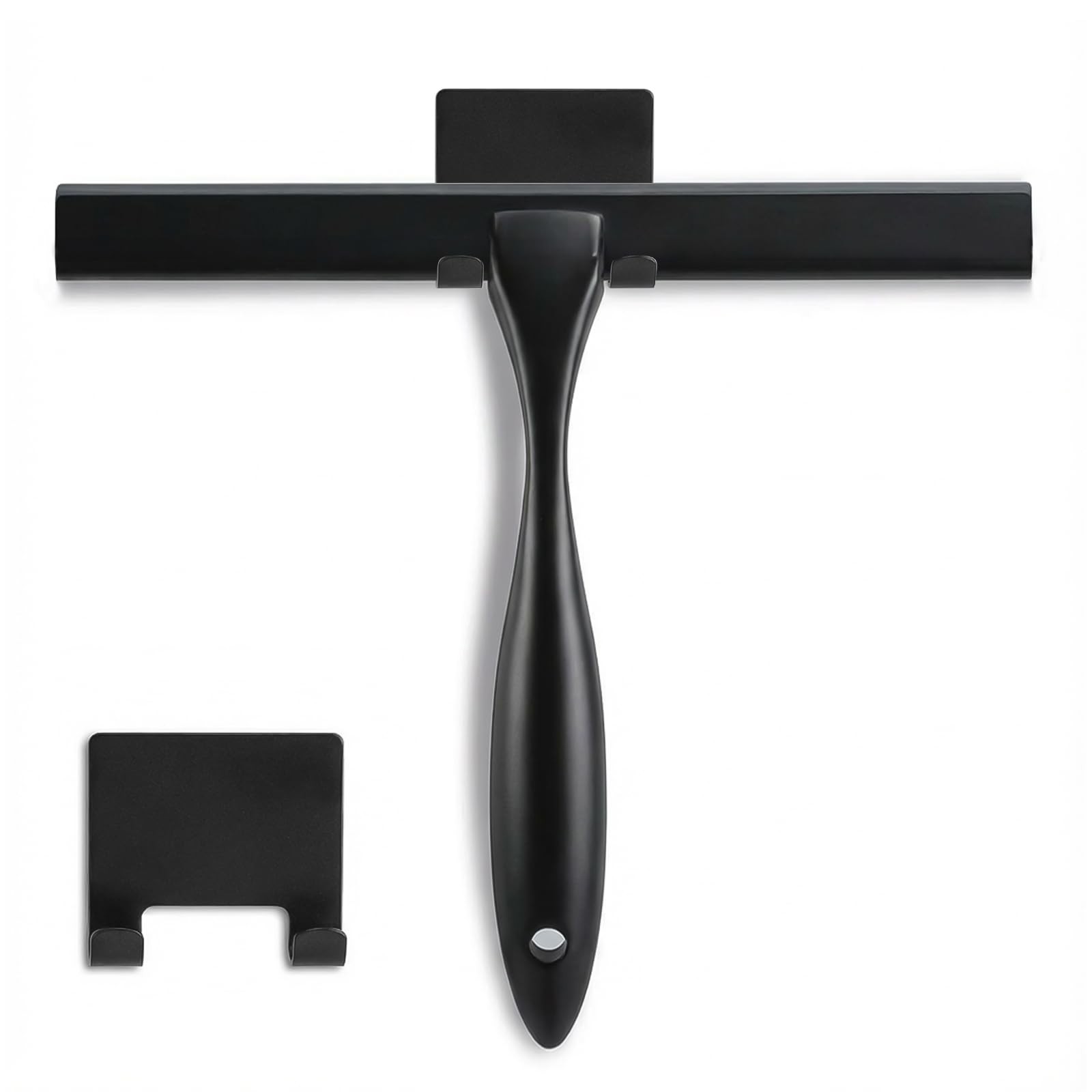 Shower Squeegee, 10-Inch Matte Black Squeegee, All-Purpose Stainless Steel Sq…