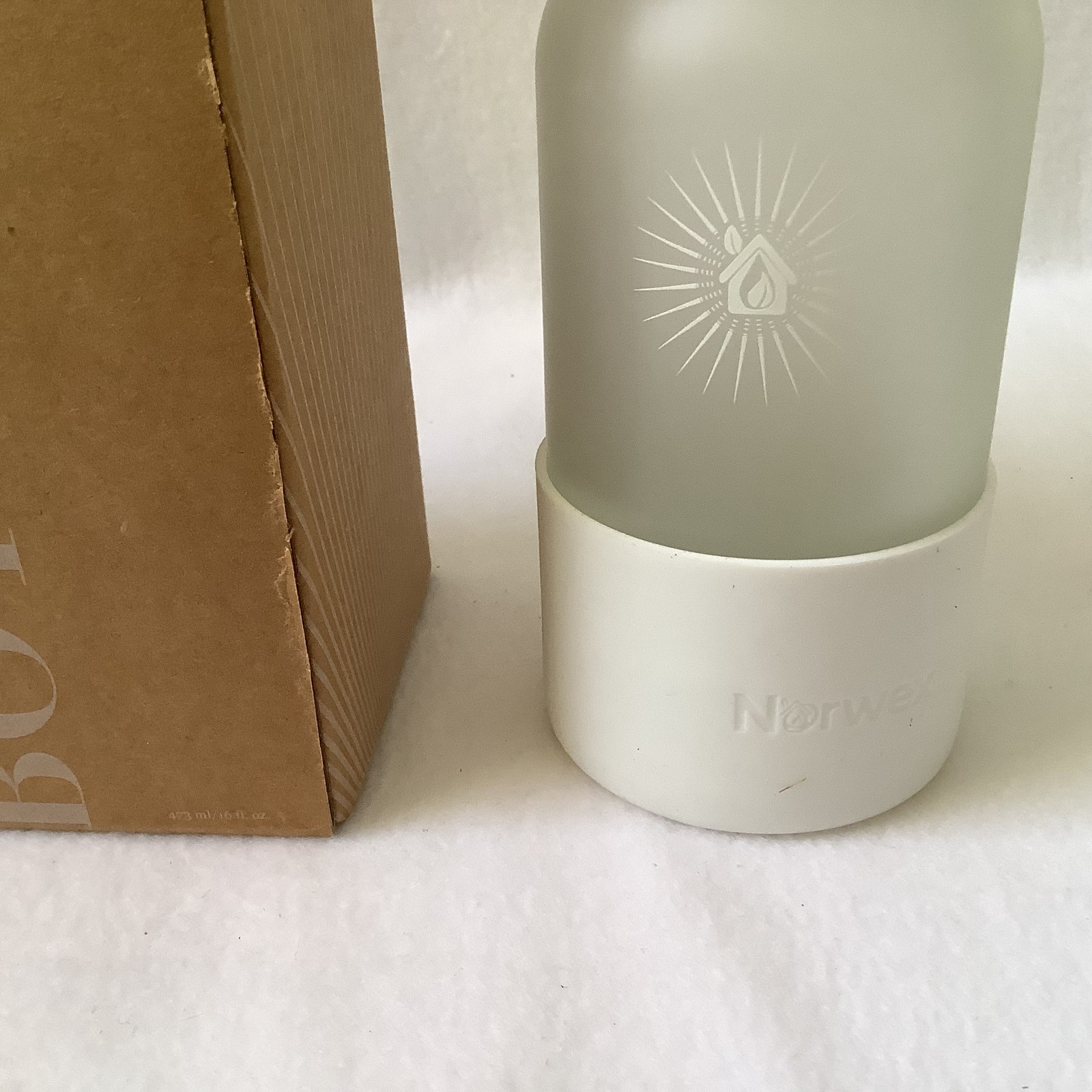 NORWEX FOREVER BOTTLE GLASS WITH SPRAYER- GRAY SLEEVE-BRAND NEW – FREE SHIPPING