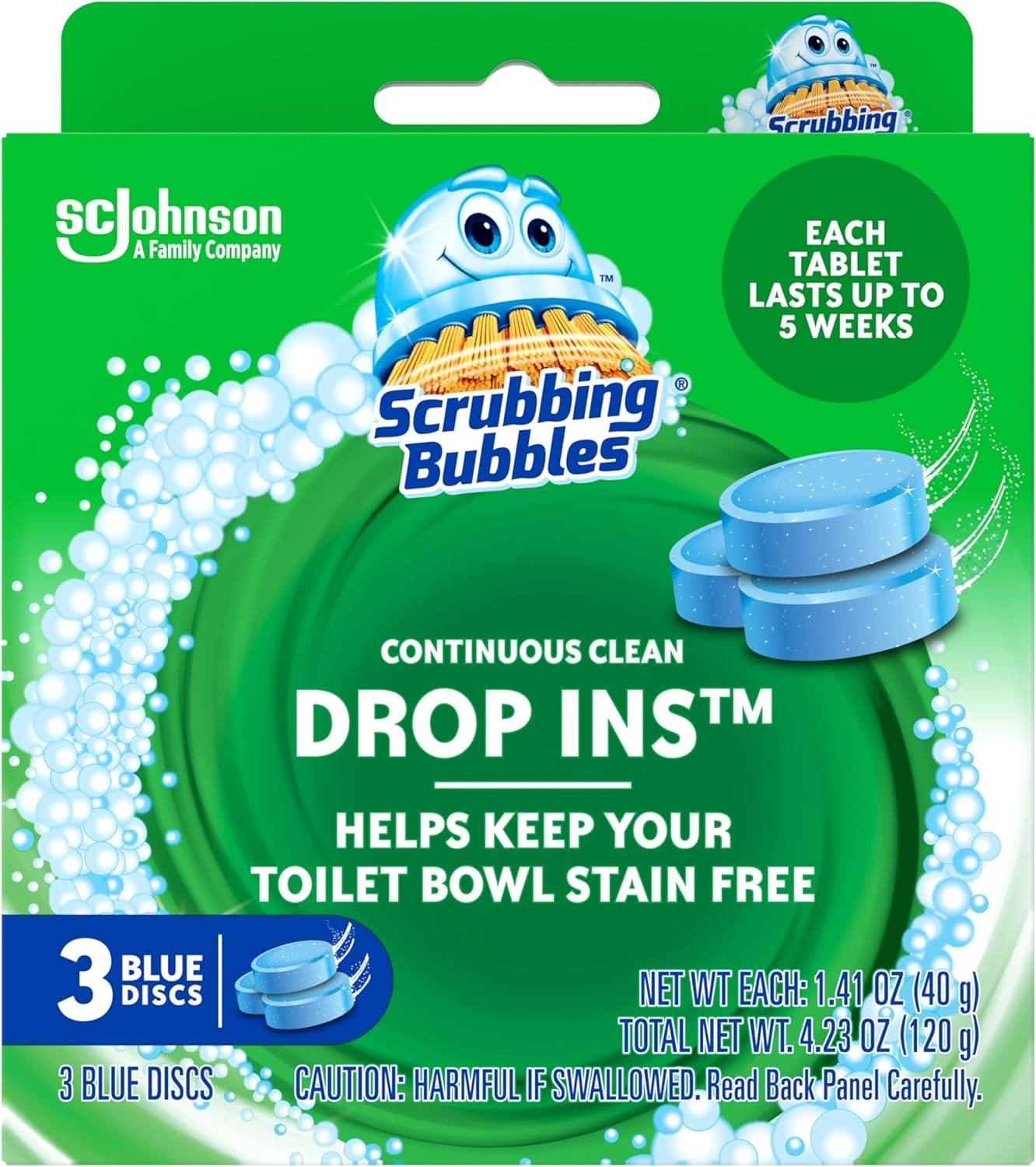 1 Pc Continuous Clean Toilet Drop-Ins Automatic Blue Toilet Bowl Cleaner 3 Count