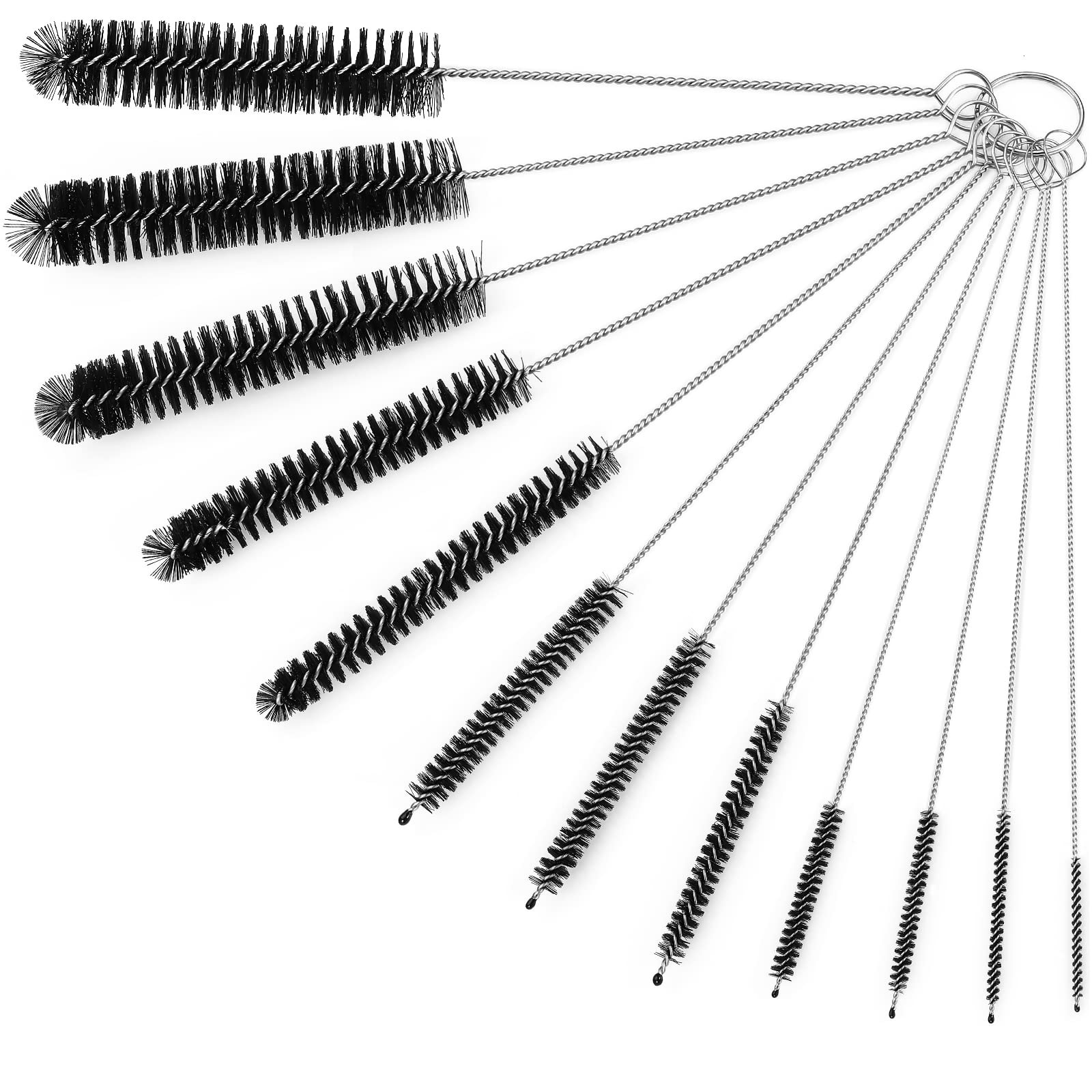 Straw Cleaner Brushes Sets, 12 Pieces 8.2 Inch Botthle Cleaning Brush and Nyl…
