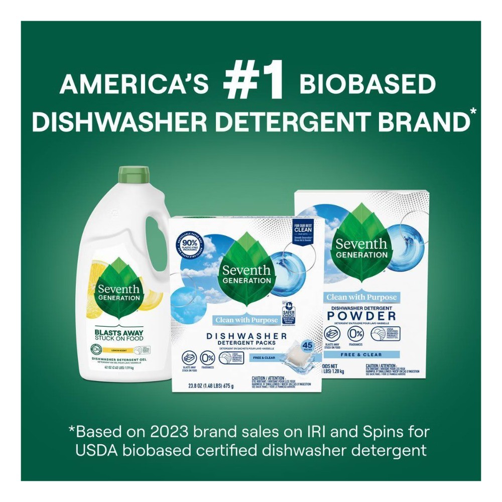 Seventh Generation Free & Clear Natural Dishwasher Detergent Packs – 45ct