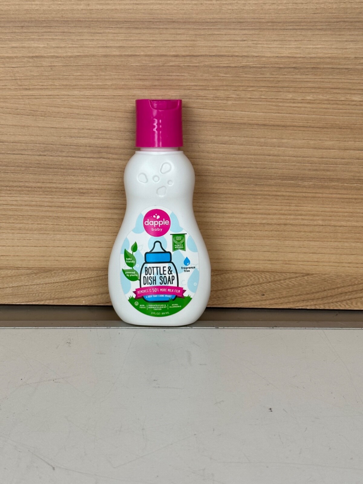 Travel-Size Dapple Fragrance Free Baby Bottle & Dish Soap 3oz/89ML