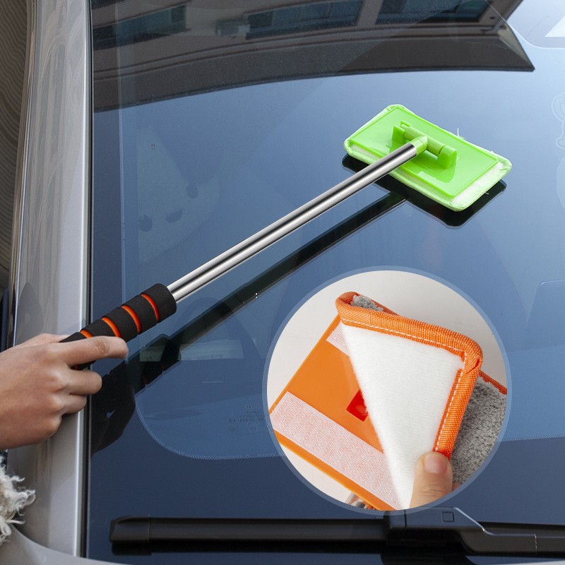 Extendable Windshield Cleaning Tool Kit Car Window Glass Wiper Cleaner Brush Pad