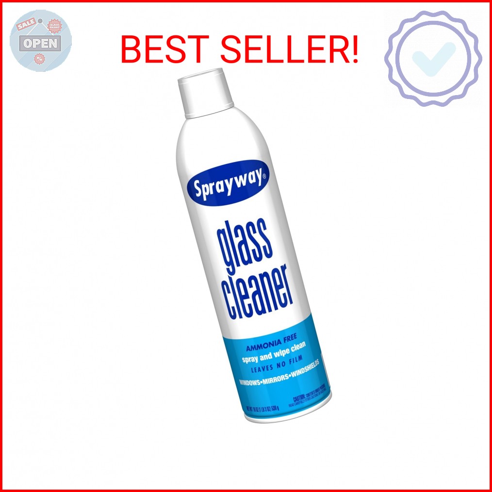 Sprayway Glass Cleaner with Foaming Spray for a Streak-Free Shine for Home and A