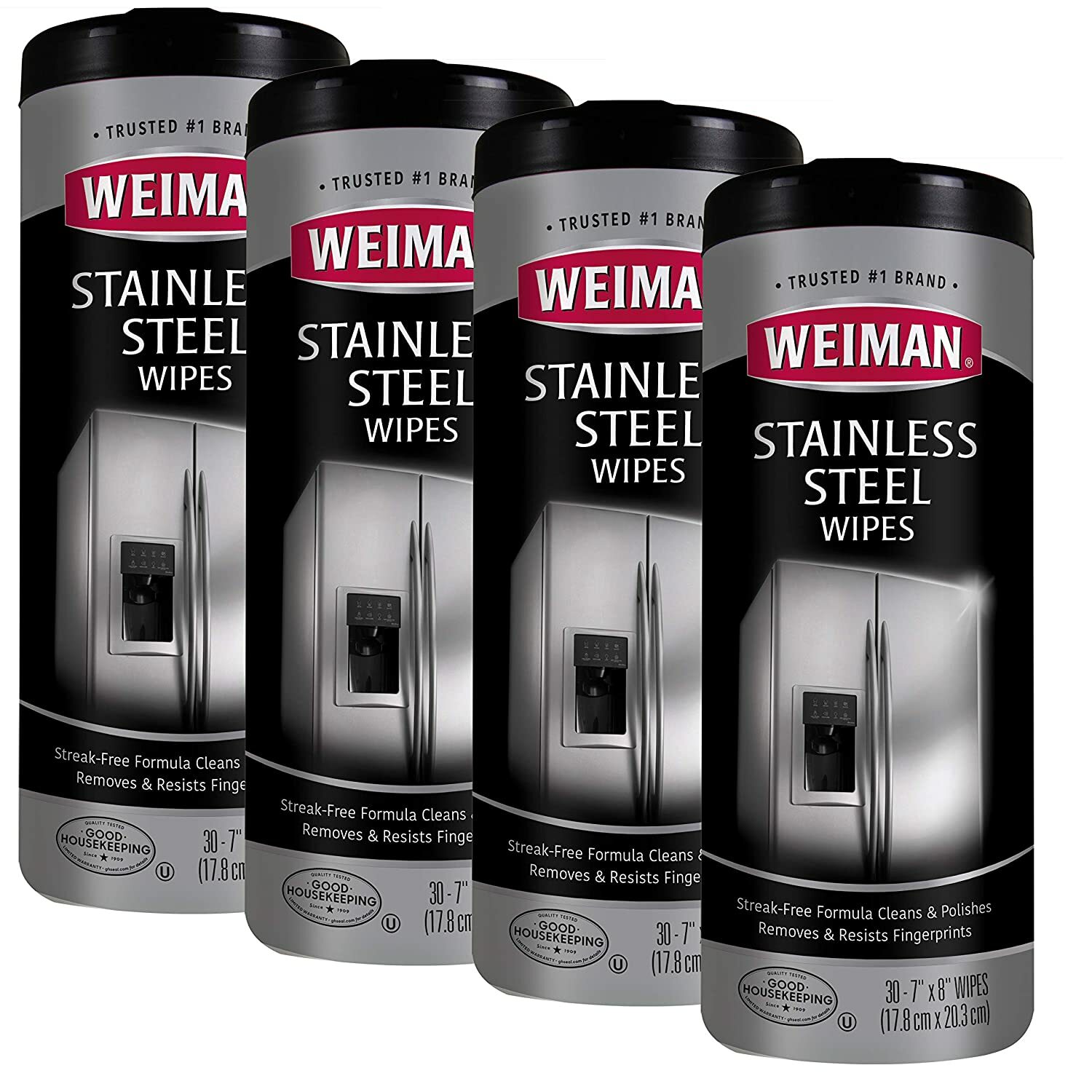 4PK WEIMAN Stainless Steel Cleaning Polishing Protecting Wipes – 30 Count BONUS