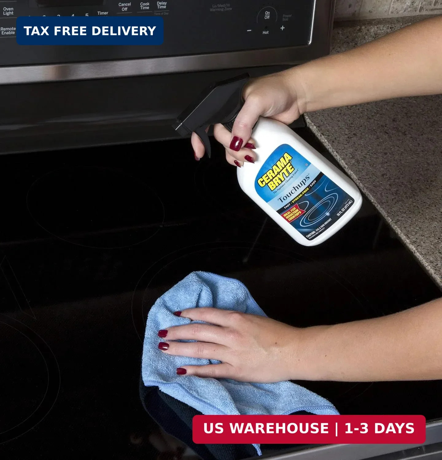 Cerama Bryte Glass-Ceramic Cooktop Cleaning Combo – Cooktop Cleaner (28 oz), wit