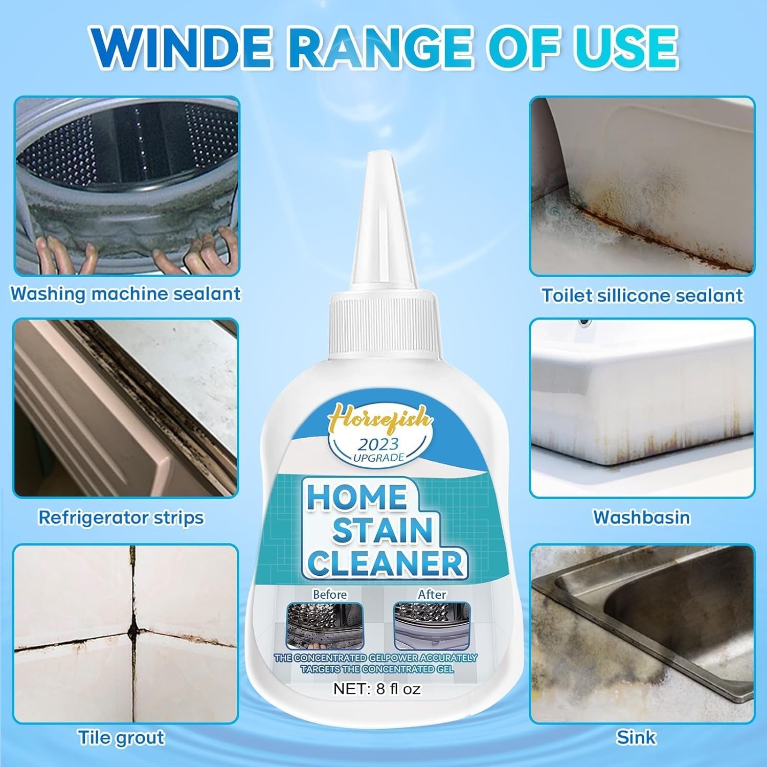 Home Remover Gel, 8 Fl Oz Household Washing Machine Cleaner for Washing Machine