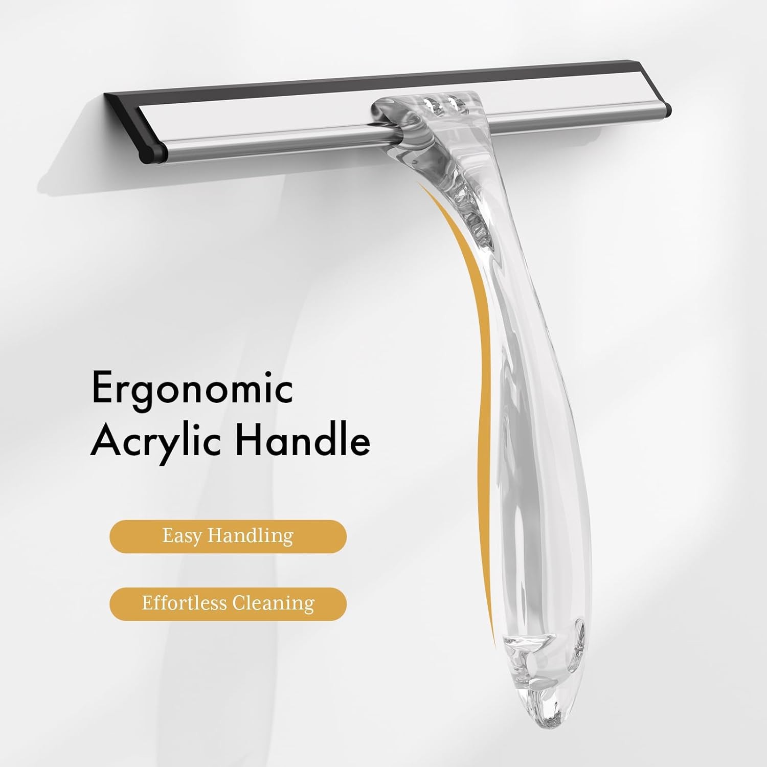 Shower Squeegee for Glass Doors,Clear Squeegee – 10 Inches, Clear