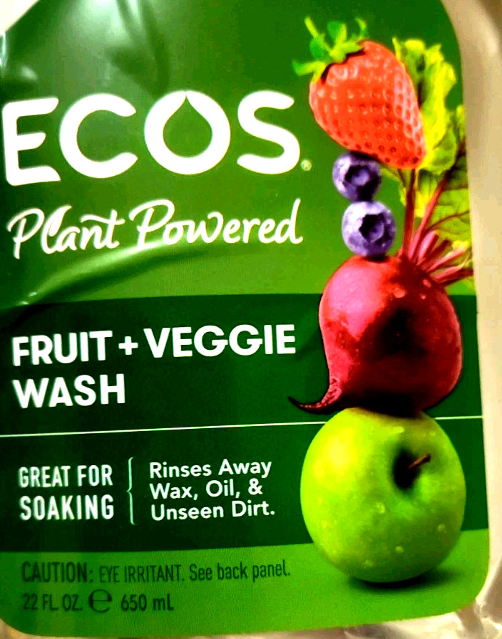 ECO Plant Powered Fruit + Veggie Wash 22 fl oz (650 ml) Great For Soaking