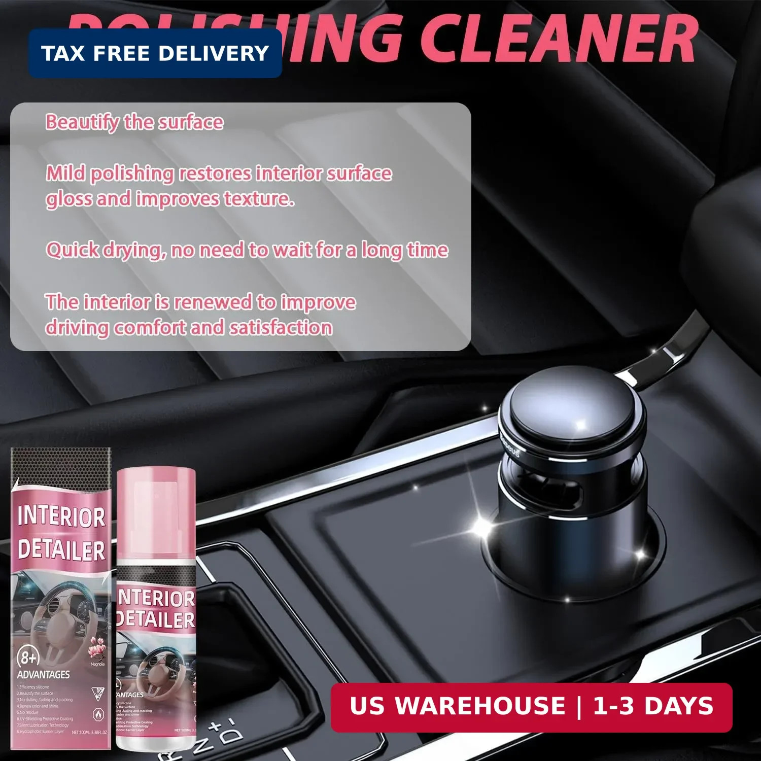 2PCS Polishing Cleaner Car Interior, 2026 Upgrade Car Interior Cleaner Spray, Al