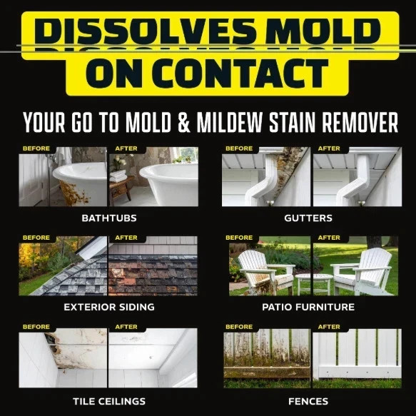 Alien Power Stain Remover Kit – Mold, Mildew & Algae Cleaner with Spray Bottle