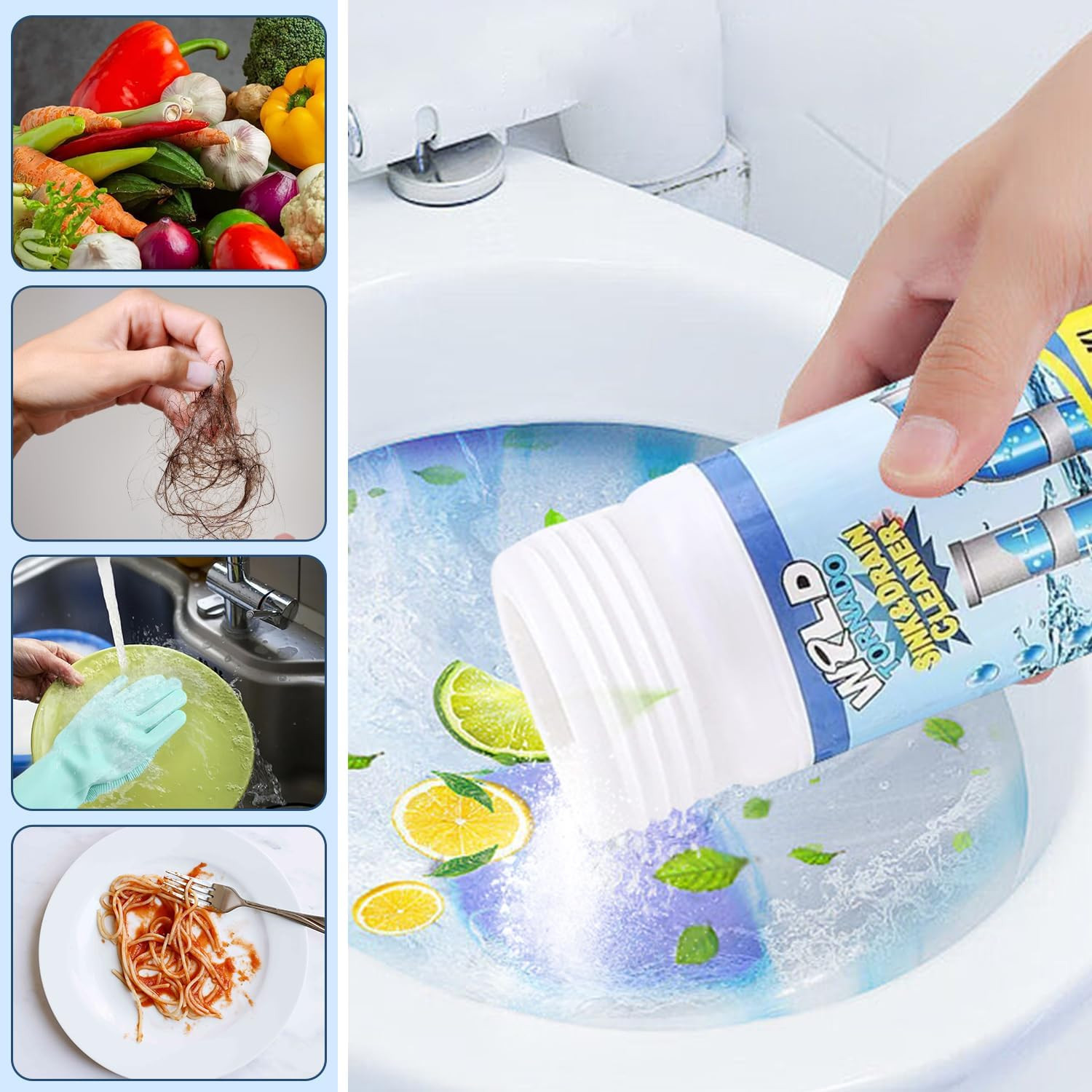 2Pc Wild Sink and Drain Cleaner – Fast Foaming for Kitchen & Pipes