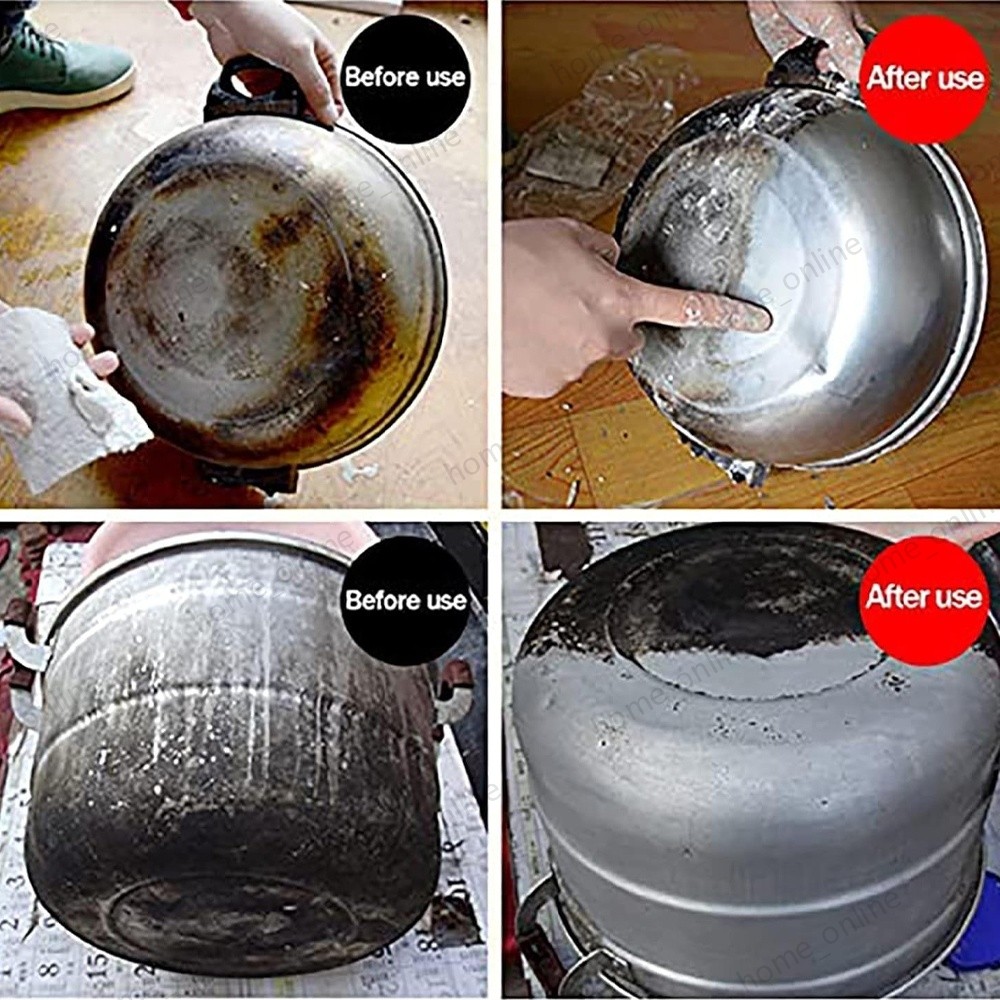 Cookware Cleaning Paste Stainless Steel Pot Pan Kitchen Cleaner Detergent US
