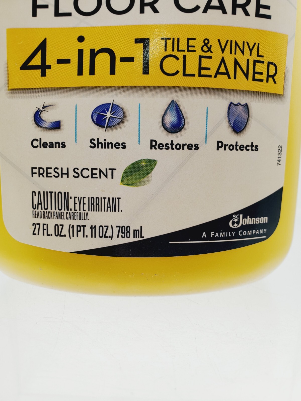 Pledge Floor Care Tile & Vinyl Floor Cleaner 4-In-1 27 fl Oz 80% Full