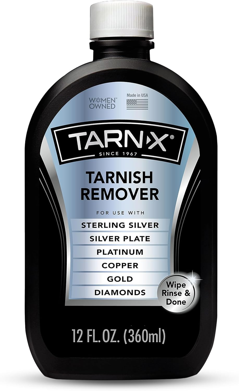 Tarnish Remover 12 Ounce Bottle Cleans & Restores Silver Brass Copper Jewelry
