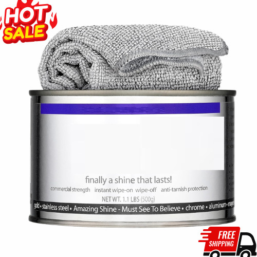 NEW 1.1lb Metal Polish Can with Free Cloth Universal Cleaner Silver Brass Copper