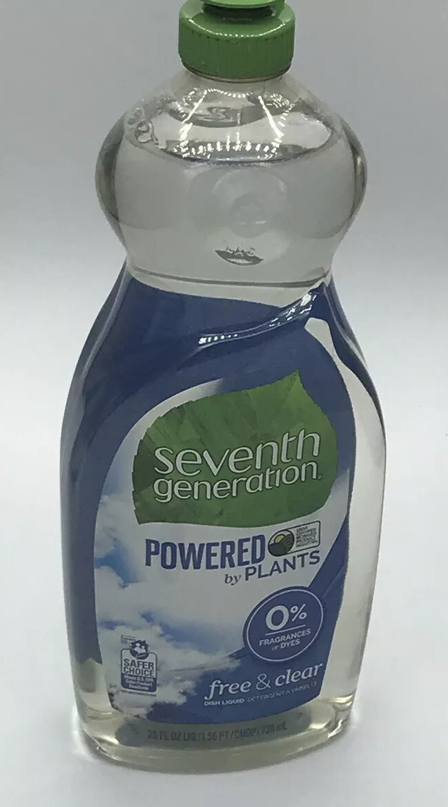 Seventh Generation Free And Clear Dish Liquid Soap. 25 Fl Oz . New